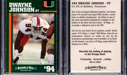 The Rock’s University Of Miami Football Rookie Card Sells For Big Money