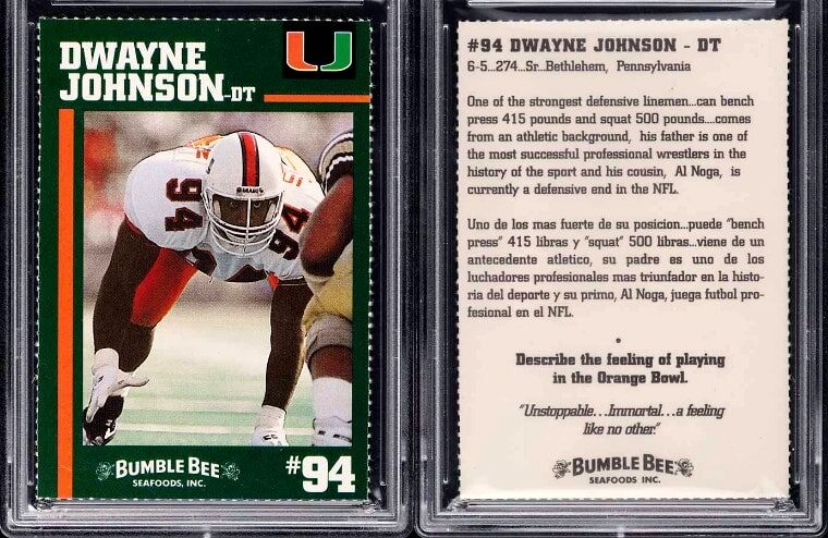 The Rock’s University Of Miami Football Rookie Card Sells For Big Money
